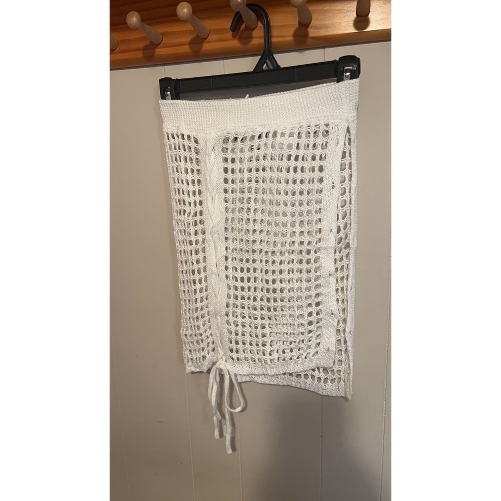 BREATHSUNNY White Crochet‎ Knit Skirt